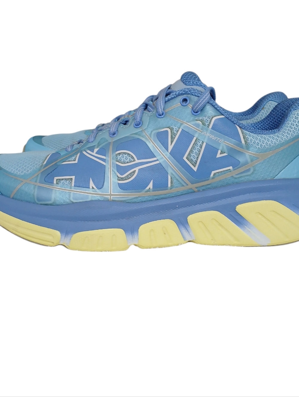 Hoka Light Blue and Yellow Women's Running Sneakers